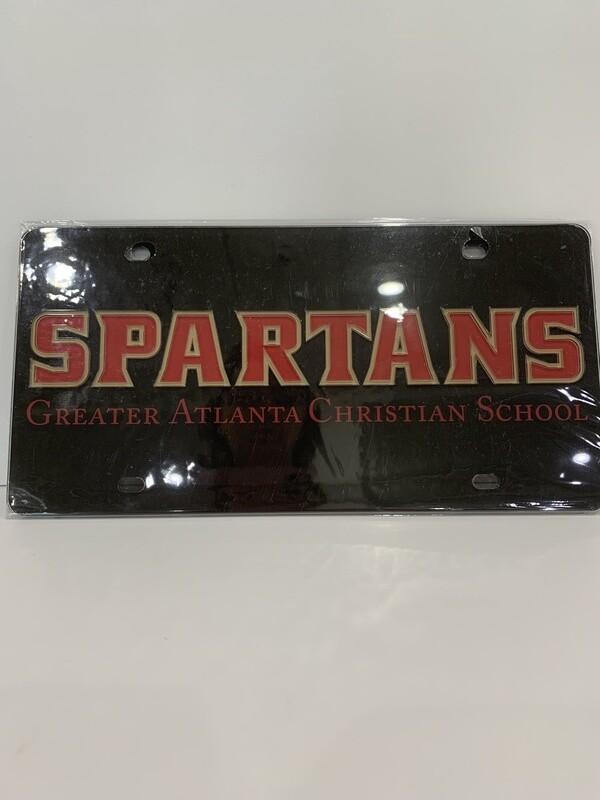 License Plate Black Spartans 16SDLP