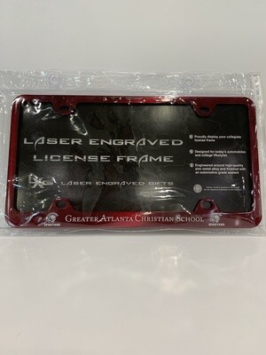 Laser Engraved Red License Plate Frame 13LXCTF