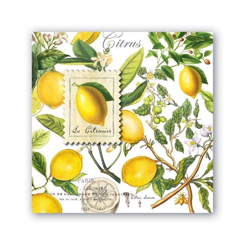 Lemon Basil Cocktail Napkin