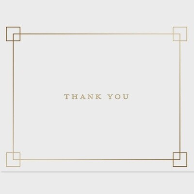 Gold Thank You Note Cards