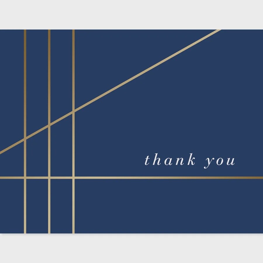 Navy/Gold Thank You Notes