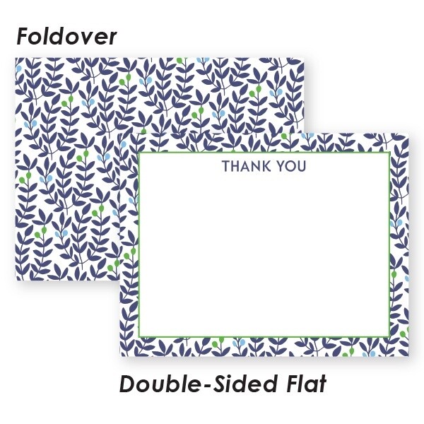 Navy Foliage Notecards