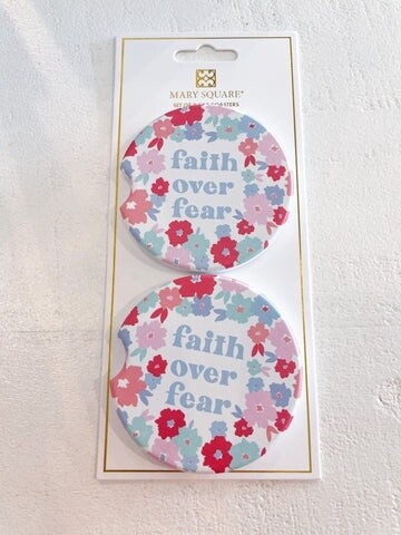 Faith over Fear Car Coaster
