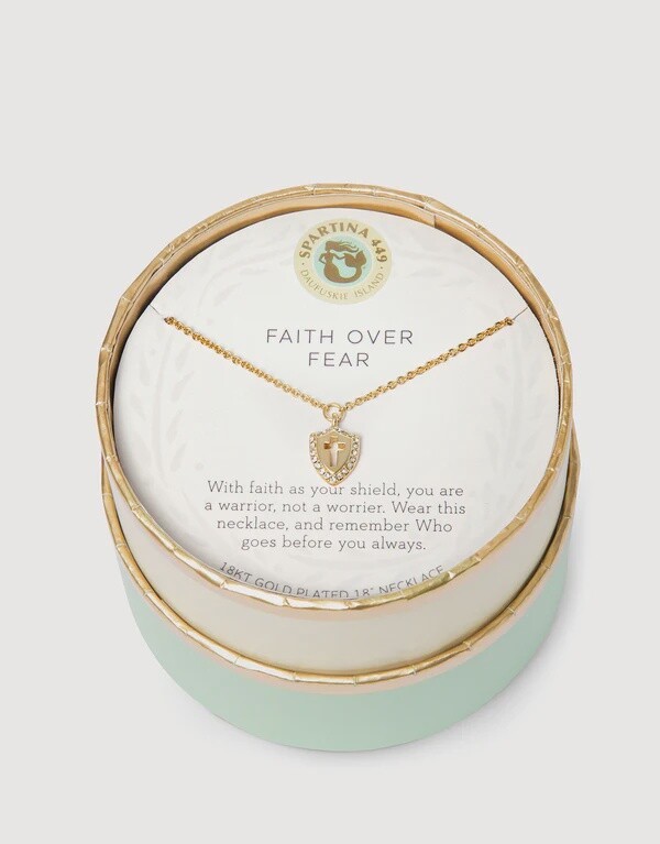 Spartina Faith Over Fear/Cross Shield Gold