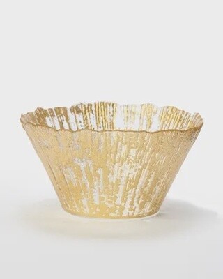 Rufolo Glass Gold Flower Bowl, Small