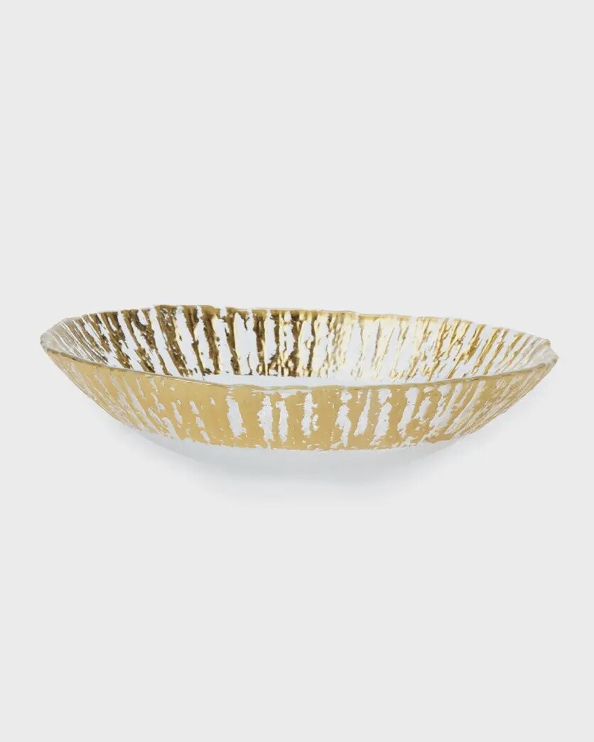 RUFOLO GLASS GOLD MEDIUM OVAL SERVING BOWL