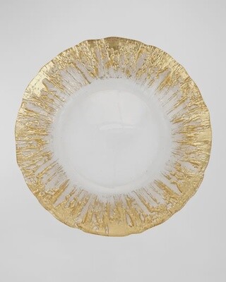 Ruffolo Glass Gold Round Platter