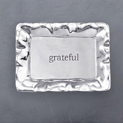 GIFTABLES Vento Rectangular Engraved Tray ("grateful")