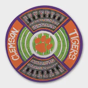 Clemson Round Stadium Platter