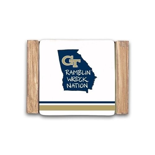 Georgia Tech Striped Coasters