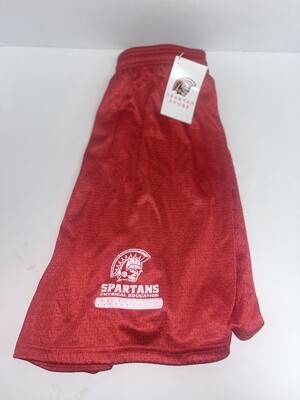Youth Red spartan PE shorts
