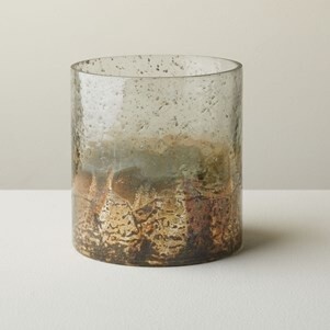 Candle Holder, Metallic Bottom