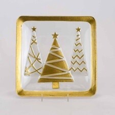 Glimmer Trees Glass Platter