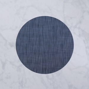 VIDA Round Woven Placemats, Color: Navy