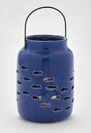 School of Fish Cutout Lantern, Color: Blue
