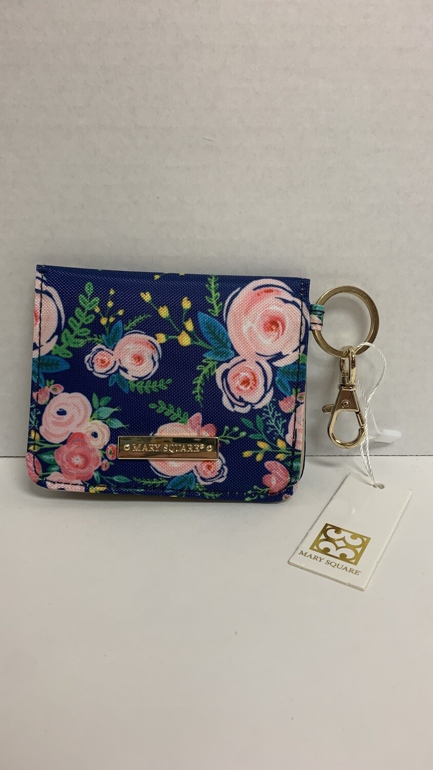 Mary Square Keychain Wallet Assorted, Color: Blue Floral