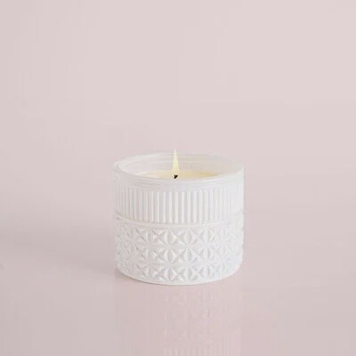 Volcano White Opal Gilded Faceted Jar, 11 oz