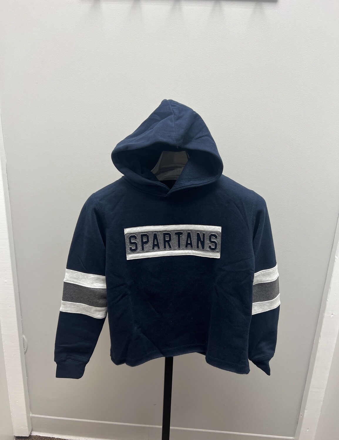 Spartans Stripe Sleeve Hoodie 22MVIP, Color: Navy, Size: AS