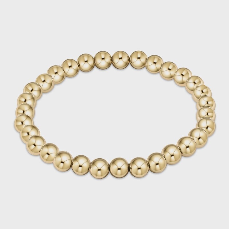 Gold Classic Bead Bracelet, 6mm