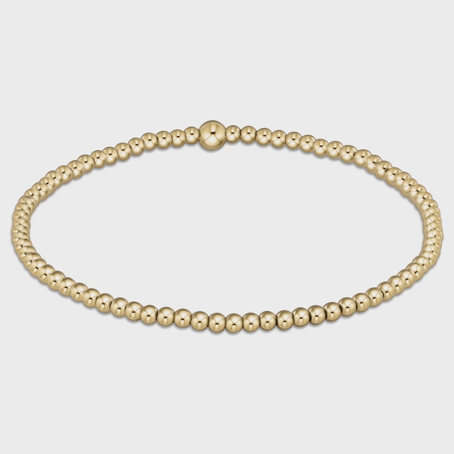 Gold Classic Bead Bracelet, 5mm
