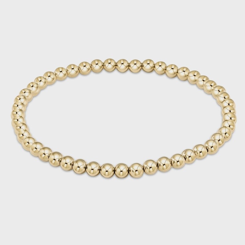 Gold Classic Bead Bracelet, 4mm