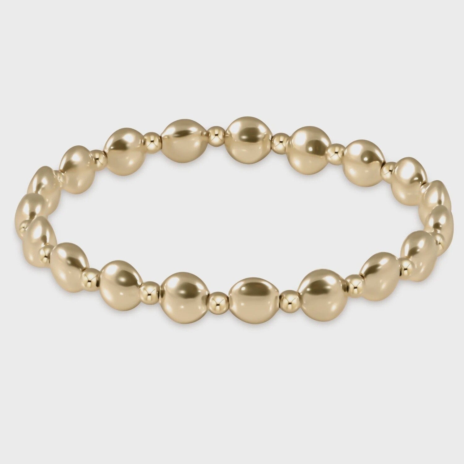 Gold Honesty Grateful Pattern Bracelet, 6mm