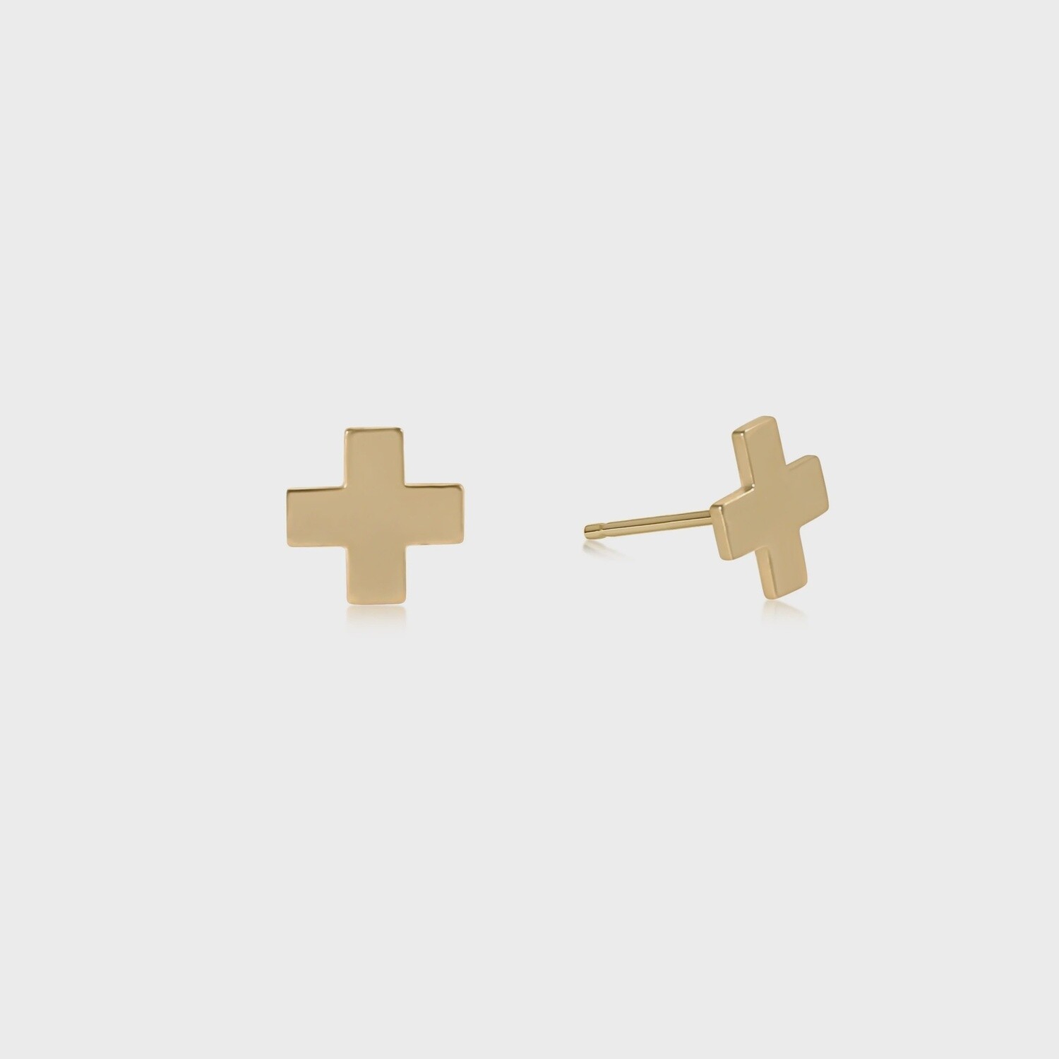 Gold Signature Cross Stud