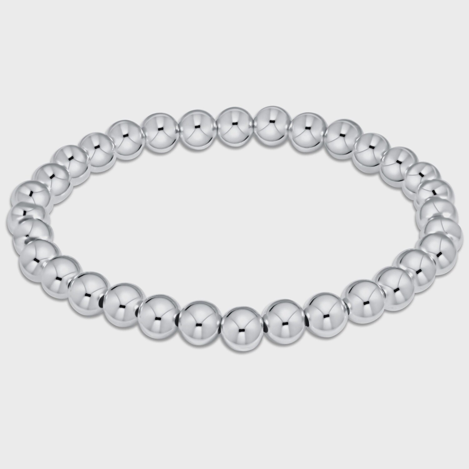 Sterling Classic Bead Bracelet, 6mm