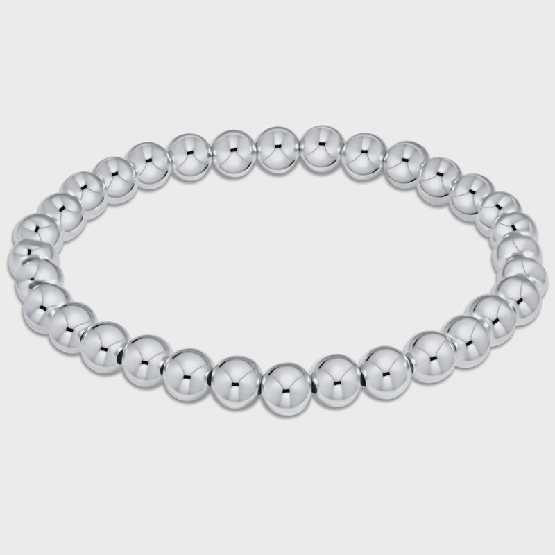 Sterling Classic Bead Bracelet, 6mm