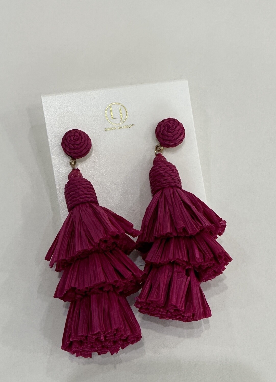 Laura Janelle Earrings 22lje, Name: Hot Pink Tassel
