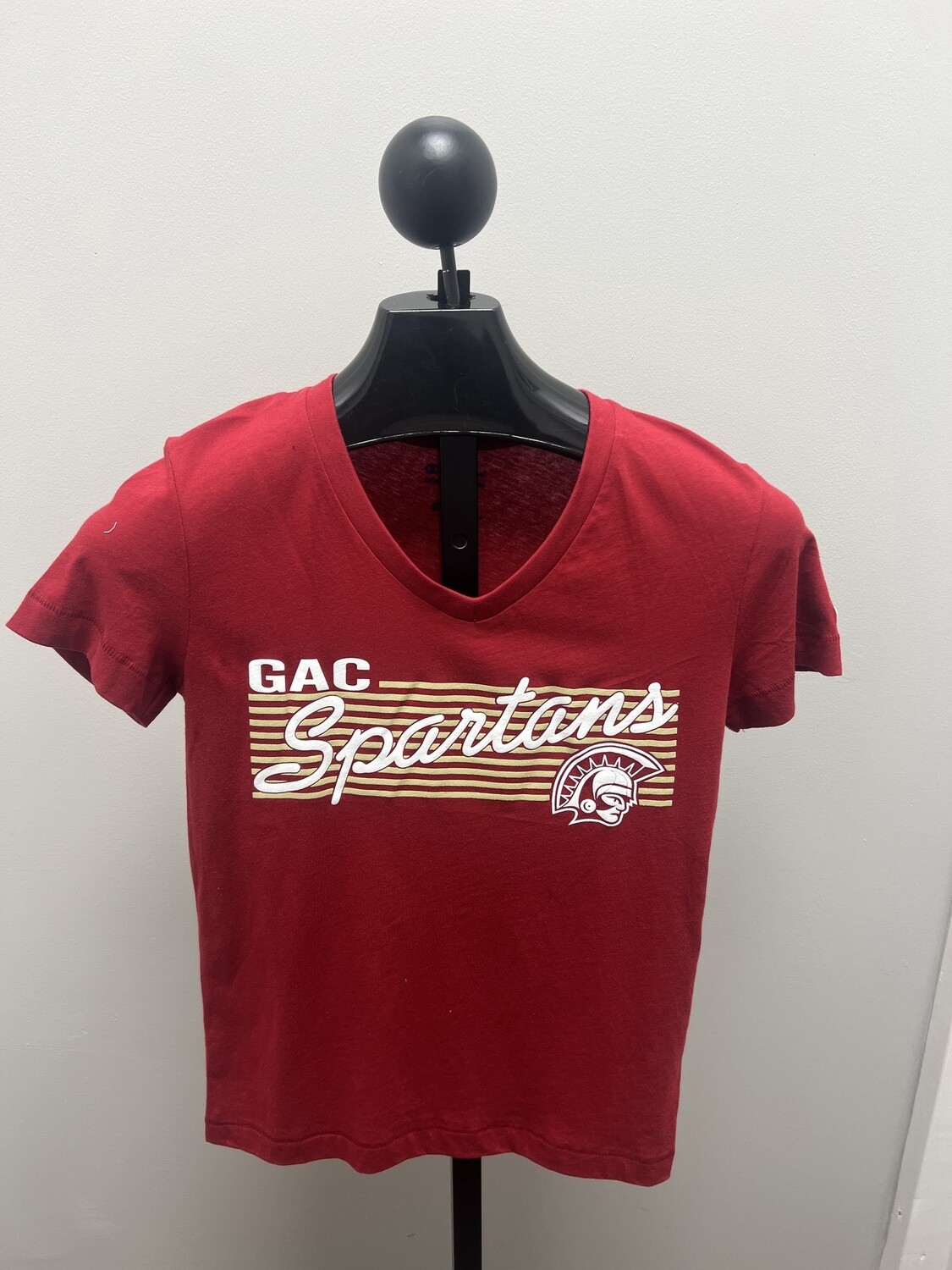 Red Champion Shirt w/ gold stripes, Size: XSM
