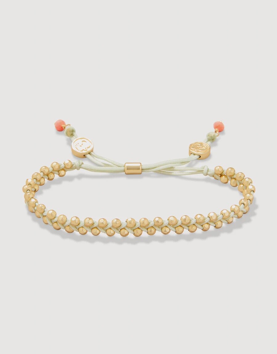 Metallic Friendship Bracelet, Color: Sage