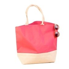 Tropic Tote in Pink/Natural