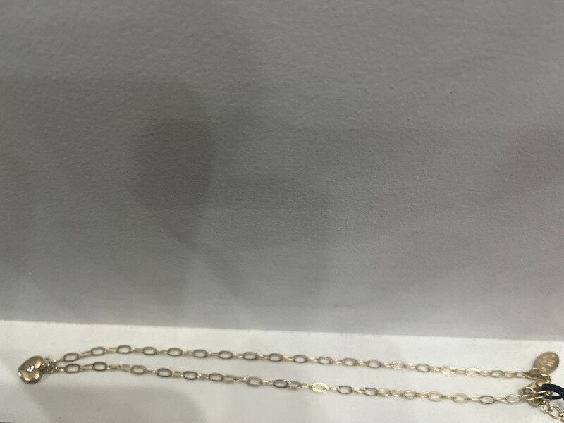 Gold Heart w Diamond Necklace