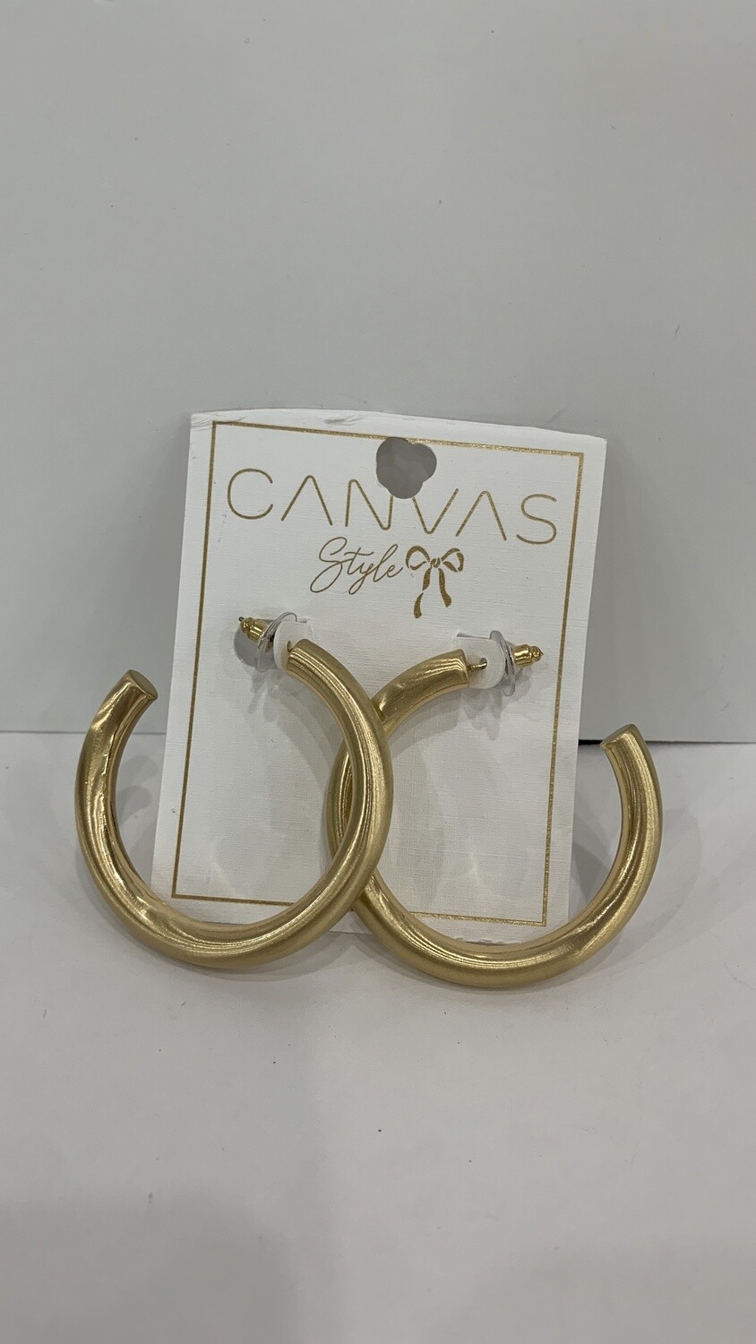 Canvas Gold Hoop Earrings Medium