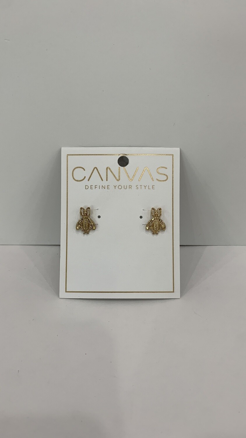 Canvas Bee Earrings