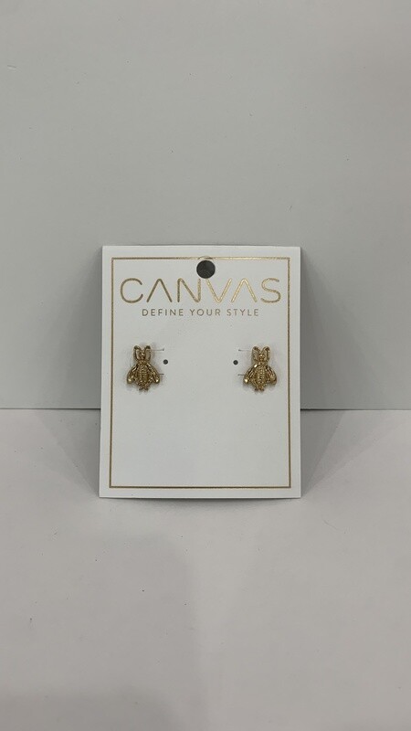 Canvas Bee Earrings
