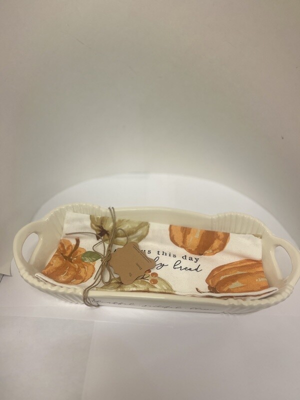 Pumpkin Bread Bowl and Towel Set