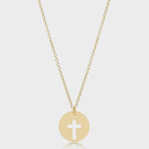 Gold 16&quot; Necklace, Blessed Charm