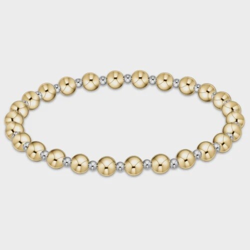 Mixed Metal Classic Grateful Bead Bracelet, 5mm