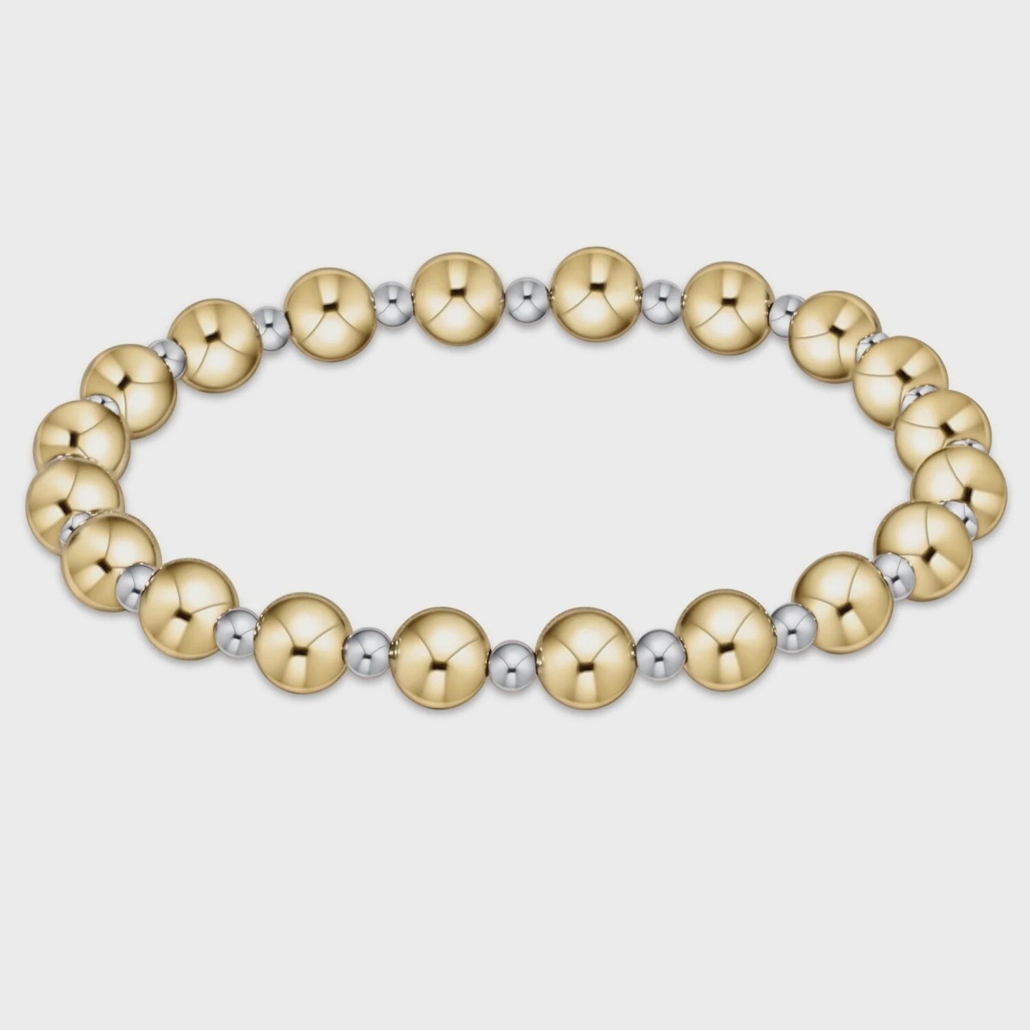 Mixed Metal Classic Grateful Bead Bracelet, 6mm