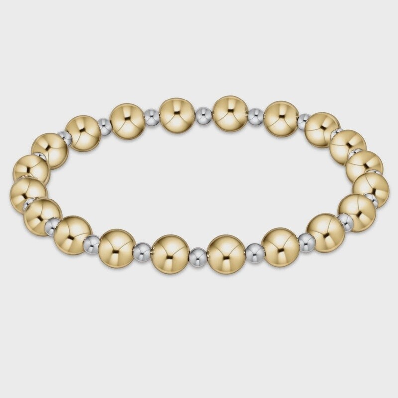 Mixed Metal Classic Grateful Bead Bracelet, 6mm