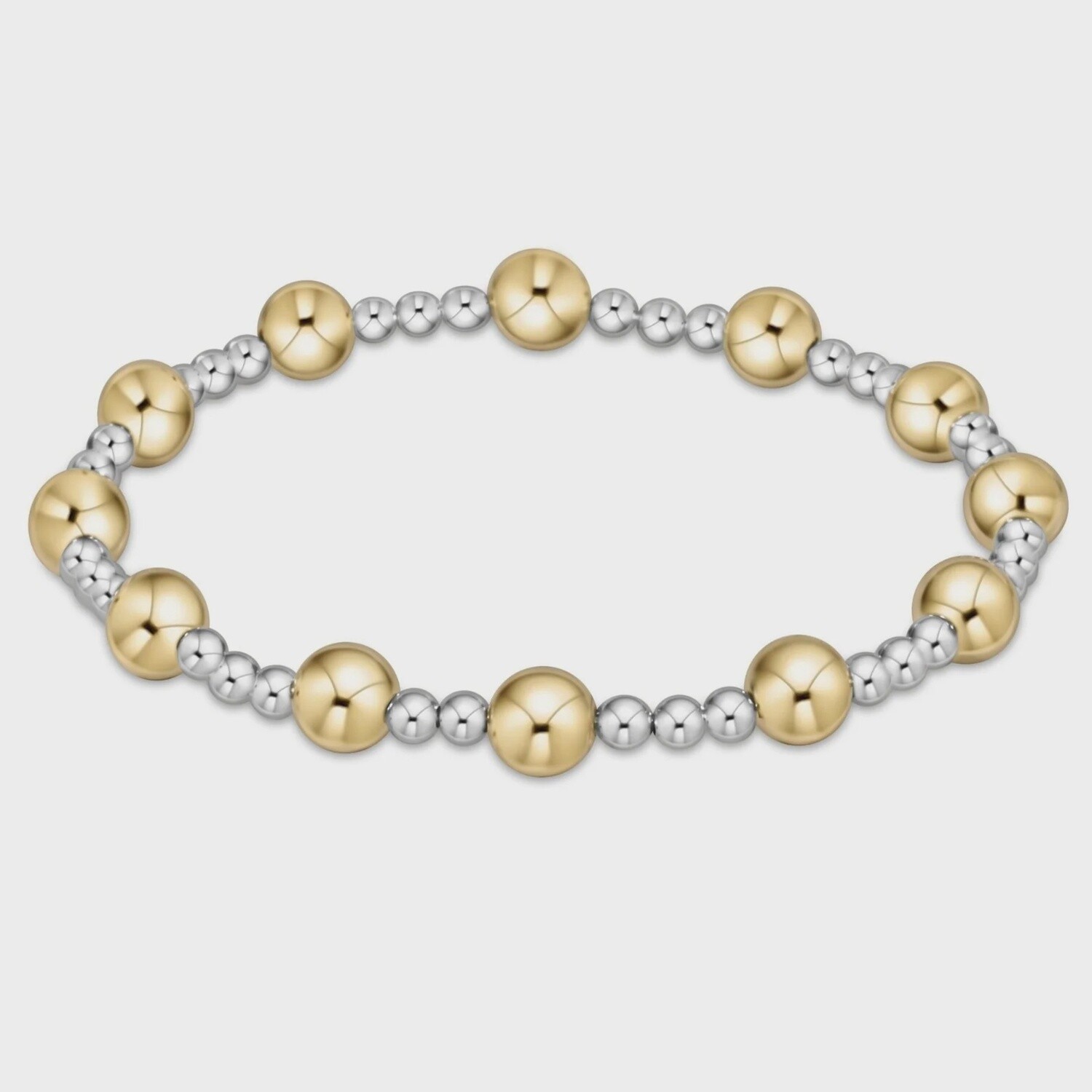 Mixed Metal Classic Sincerity Bead Bracelet, 6mm