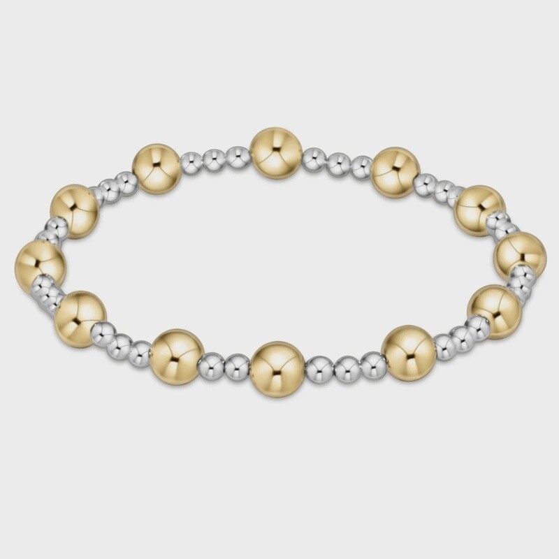 Mixed Metal Classic Sincerity Bead Bracelet, 6mm