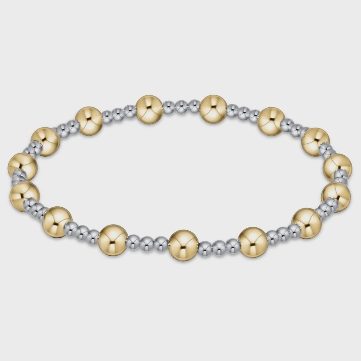 Mixed Metal Classic Sincerity Bead Bracelet, 5mm