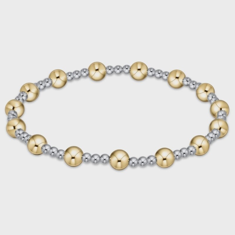 Mixed Metal Classic Sincerity Bead Bracelet, 5mm