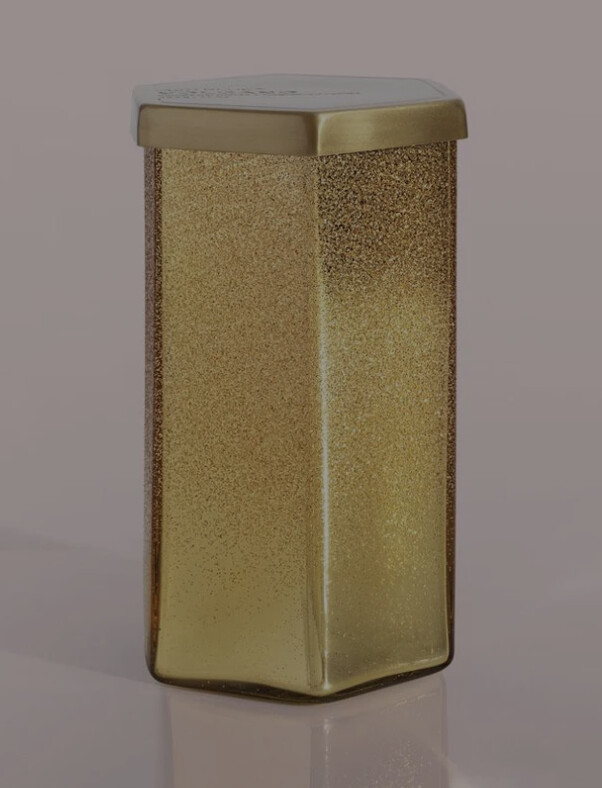 Gold Glitter Hexagon  Volcano Candle, 17 Oz