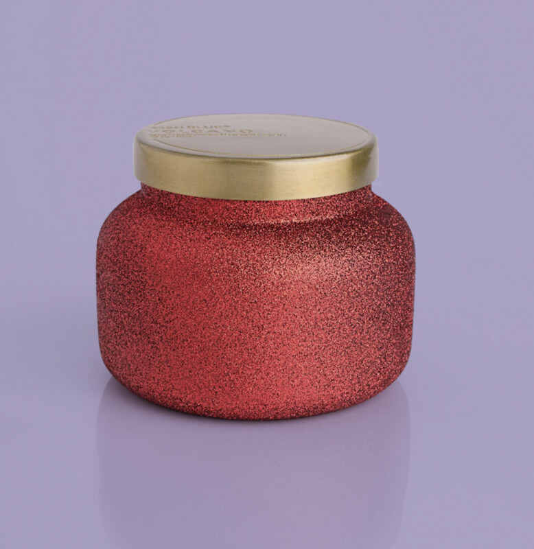Volcano Red Glitter Candle, 19 oz