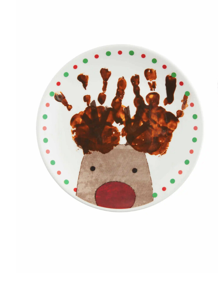 Reindeer Handprint Plate