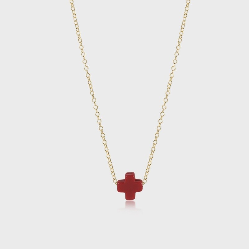 Gold Signature Cross Necklace